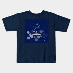 Wrench, tool, repair, work, illustration, night, light, shine, universe, cosmos, galaxy Kids T-Shirt